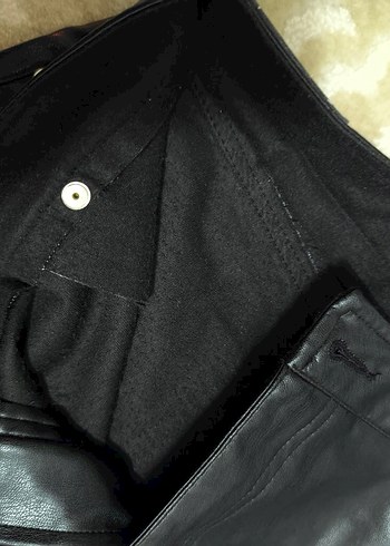 Siyah Deri Kadın Pantolon - Görsel 6