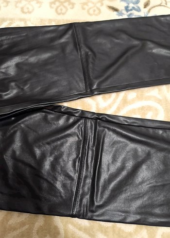Siyah Deri Kadın Pantolon - Görsel 3