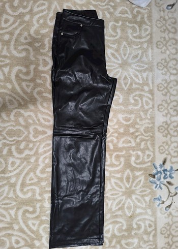 Siyah Deri Kadın Pantolon - Görsel 2