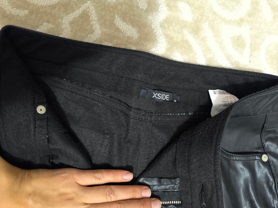 Siyah Deri Kadın Pantolon - Görsel 5