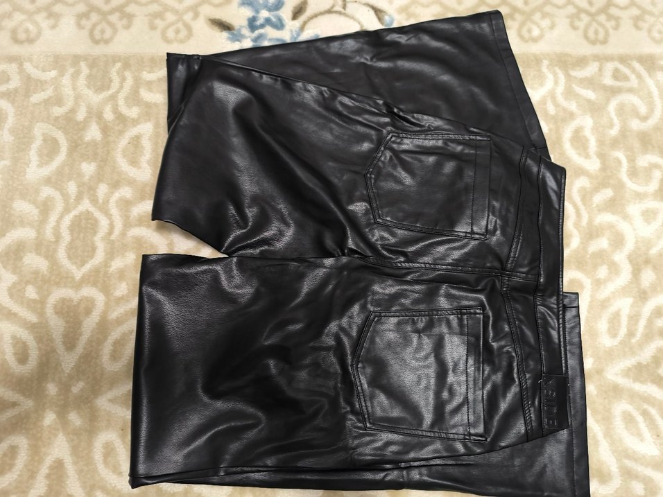 Siyah Deri Kadın Pantolon - Görsel 4