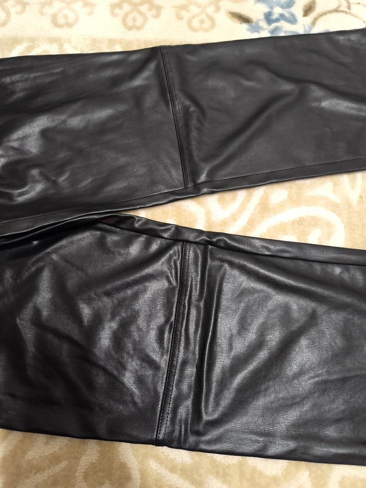 Siyah Deri Kadın Pantolon - Görsel 3