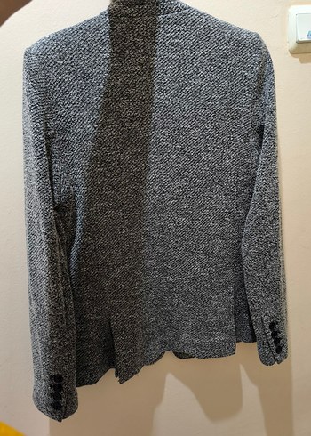 Düğmeli Gri Kadın Blazer Ceket - Görsel 4