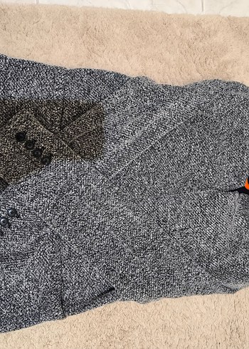 Düğmeli Gri Kadın Blazer Ceket - Görsel 3