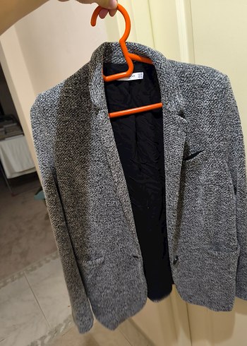 Düğmeli Gri Kadın Blazer Ceket - Görsel 2