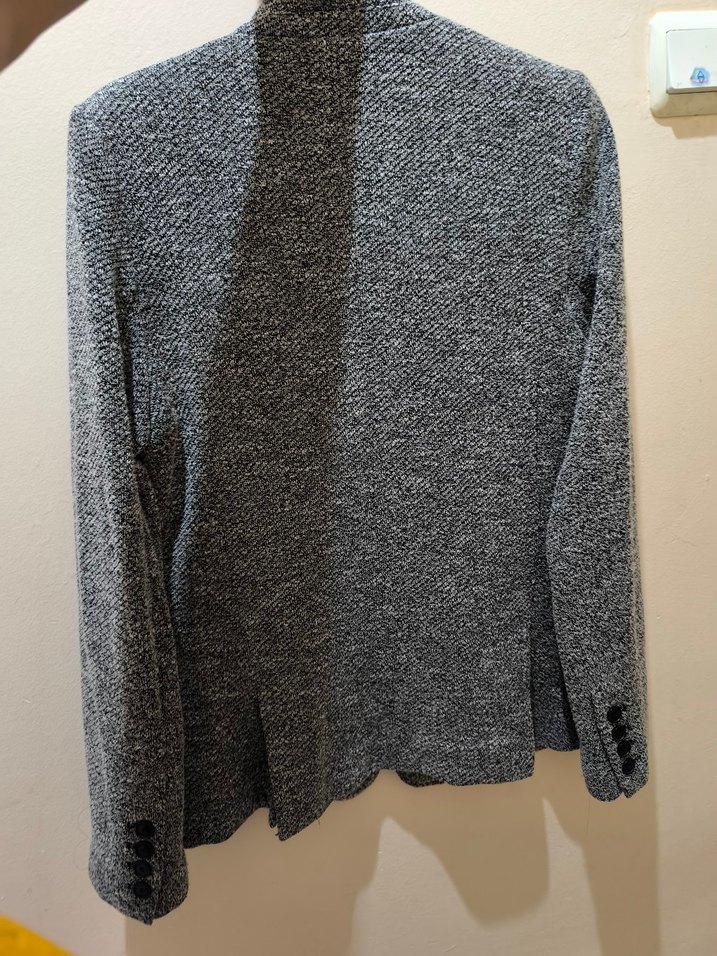 Düğmeli Gri Kadın Blazer Ceket - Görsel 4