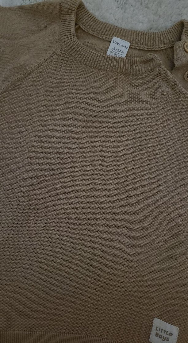 Bej Erkek Çocuk Triko Kazak - Görsel 2