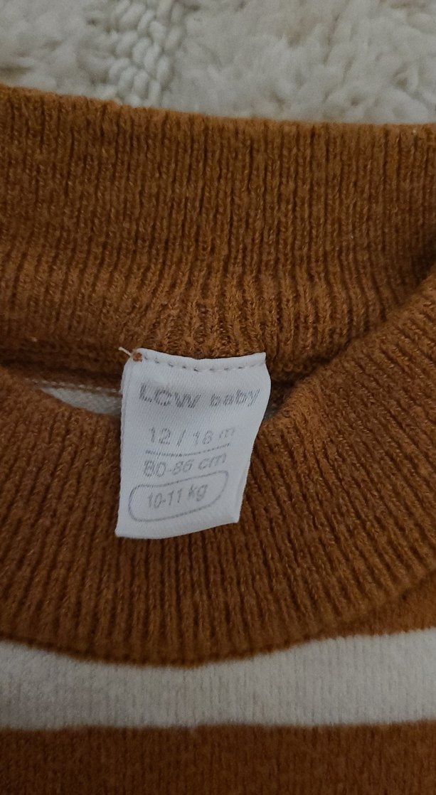 Çizgili Kahverengi Erkek Çocuk Kazak - Görsel 3