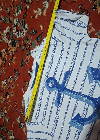 Erkek Çocuk Mavi Çapa Baskılı Kısa Kollu Tişört - Görsel 4