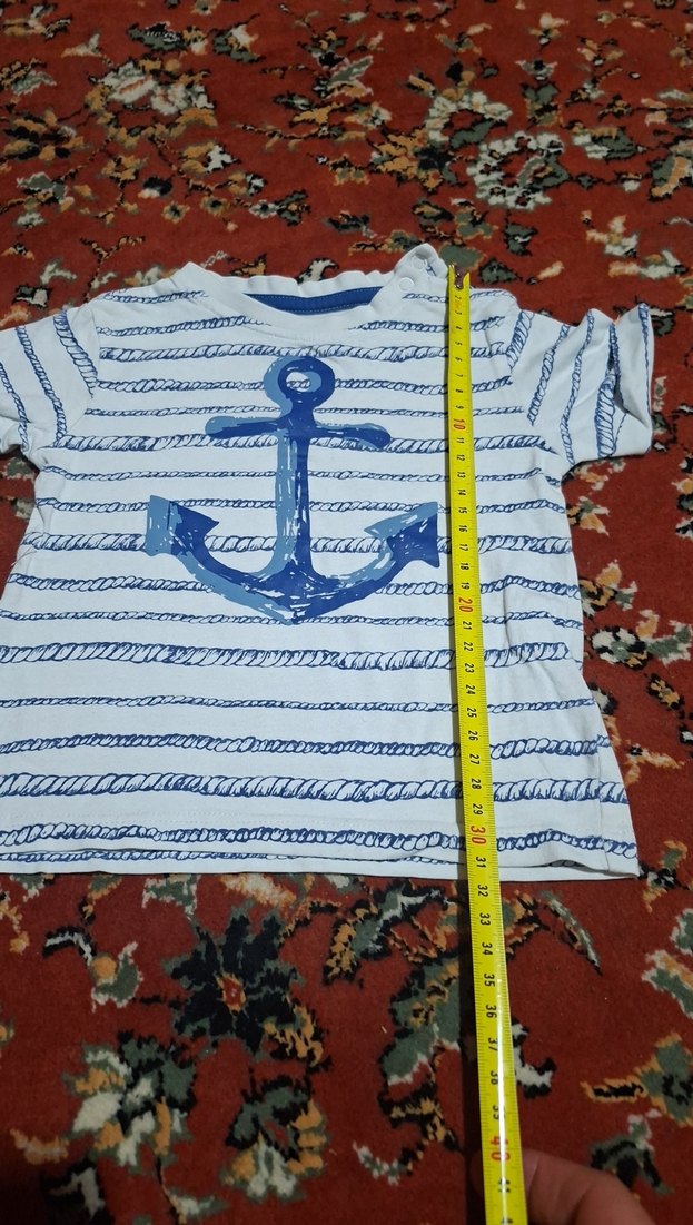 Erkek Çocuk Mavi Çapa Baskılı Kısa Kollu Tişört - Görsel 3