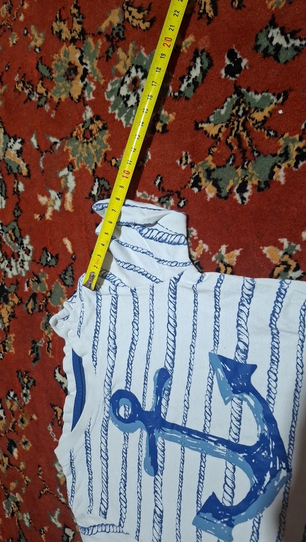 Erkek Çocuk Mavi Çapa Baskılı Kısa Kollu Tişört - Görsel 5