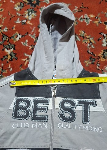 Erkek Çocuk Gri Fermuarlı Sweatshirt - Görsel 2