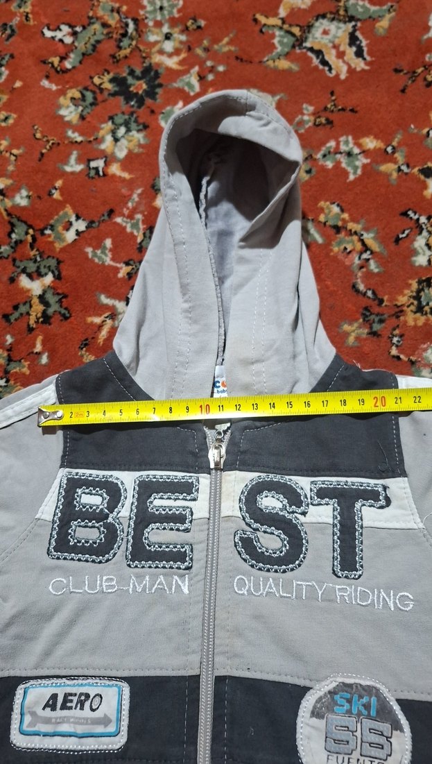 Erkek Çocuk Gri Fermuarlı Sweatshirt - Görsel 2