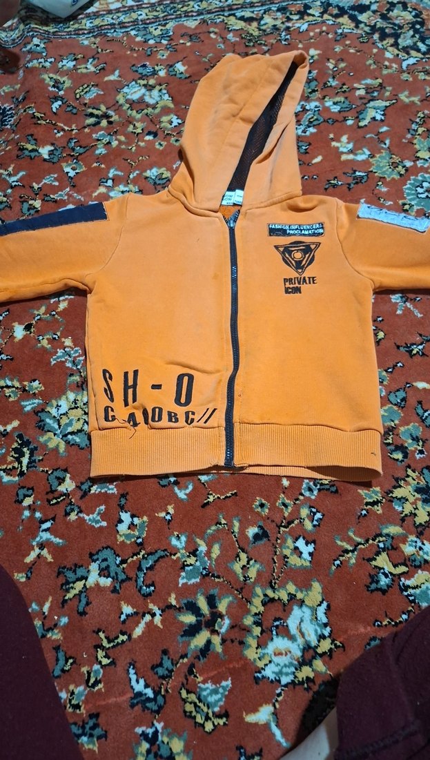 Erkek Kapüşonlu Fermuarlı Kahverengi Sweatshirt - Görsel 2