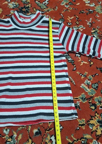 Çok Renkli Çizgili  Balıkçı Yaka Kazak - Görsel 2