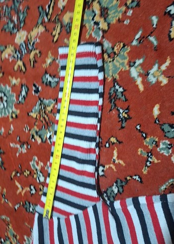 Çok Renkli Çizgili  Balıkçı Yaka Kazak - Görsel 6