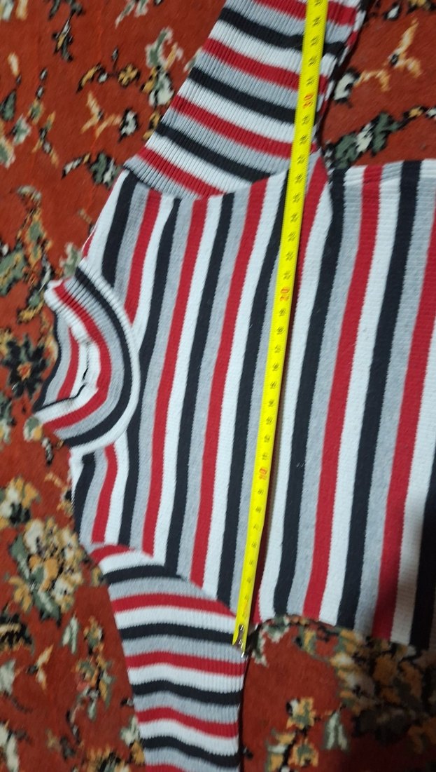 Çok Renkli Çizgili  Balıkçı Yaka Kazak - Görsel 4