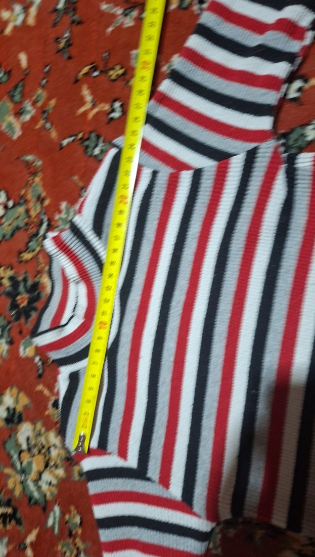 Çok Renkli Çizgili  Balıkçı Yaka Kazak - Görsel 3