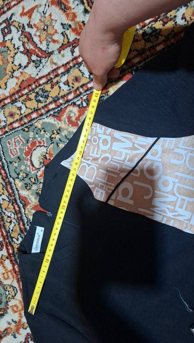 Uzun Kollu Baskılı Siyah Kadın Tunik - Görsel 4