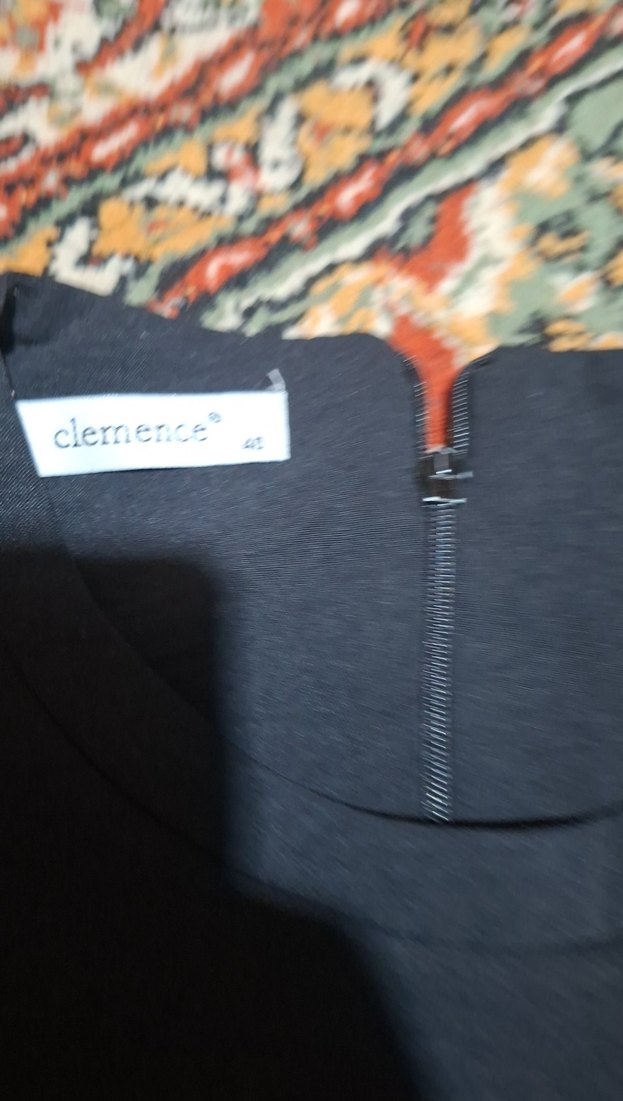 Uzun Kollu Baskılı Siyah Kadın Tunik - Görsel 2