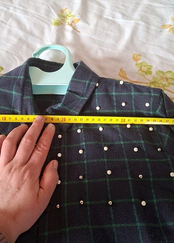 Düğmeli Gri Midi kışlık Kadın Gömlek - Görsel 3