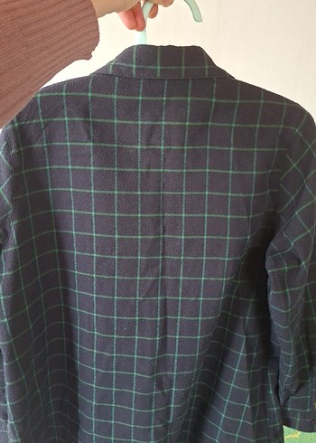 Düğmeli Gri Midi kışlık Kadın Gömlek - Görsel 7