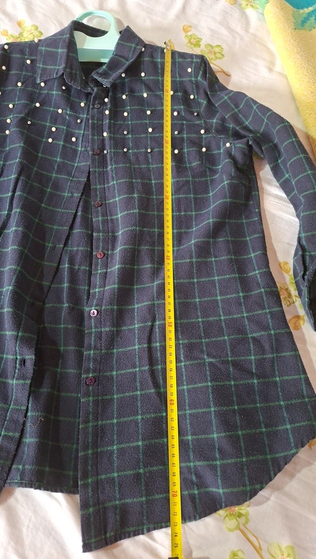 Düğmeli Gri Midi kışlık Kadın Gömlek - Görsel 4