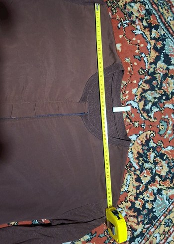 Drapeli Uzun Kollu Kahverengi Hamile Tunik - Görsel 5