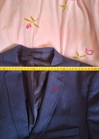 Mavi Gri Düğmeli Erkek Takım Ceketi - Görsel 2