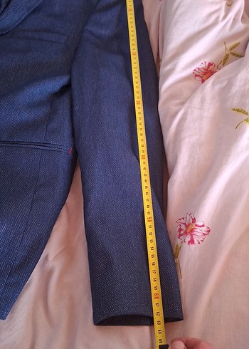 Mavi Gri Düğmeli Erkek Takım Ceketi - Görsel 3