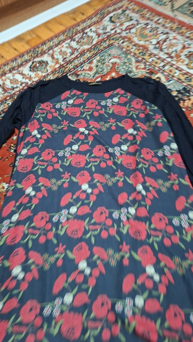 Çiçek Desenli Uzun Kollu Bohem Tunik - Görsel 2