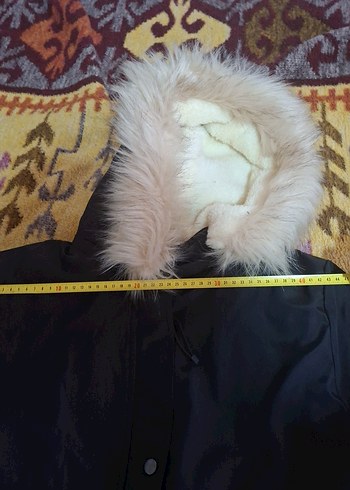 Kadın Beyaz Peluş Kürklü Kışlık Mont - Görsel 6