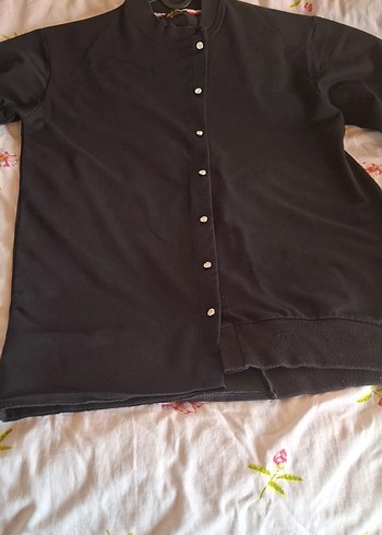 Düğmeli Siyah Hamile Hırka - Görsel 8