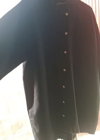 Düğmeli Siyah Hamile Hırka - Görsel 2