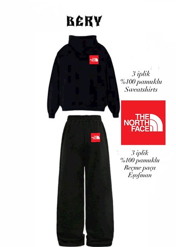 The North Face Siyah Kız Eşofman Takımı