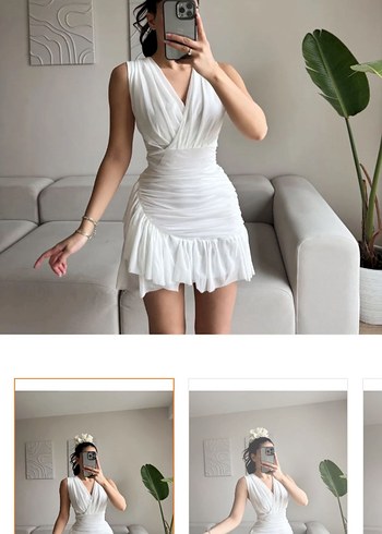 Beyaz Mini Elbise