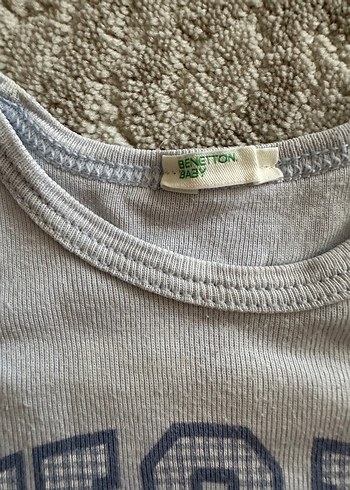 9-12 Ay Beden gri Renk Gri united colors of Benetton bebek bluzu