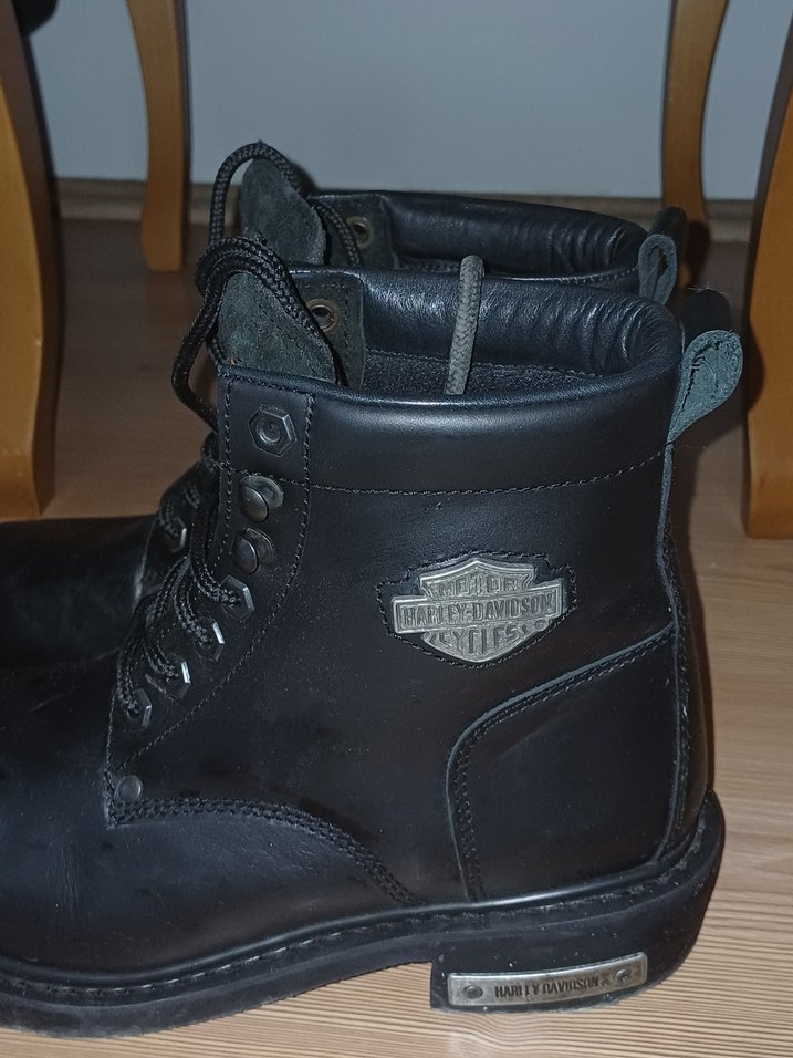 Harley Siyah Deri Erkek Biker Botları - Görsel 2