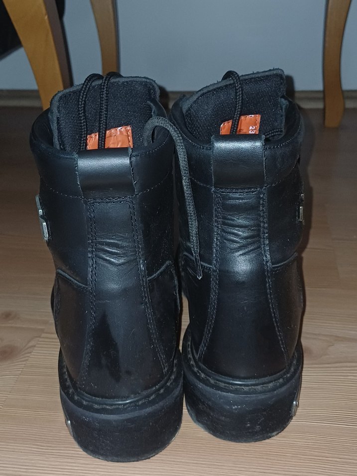 Harley Siyah Deri Erkek Biker Botları - Görsel 5