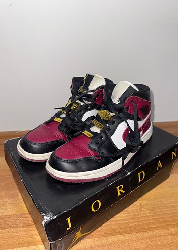 Nike Air Jordan 1 Mid SE Black Dark Betroot - Görsel 2