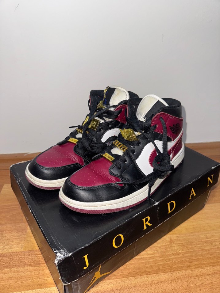 Nike Air Jordan 1 Mid SE Black Dark Betroot - Görsel 2