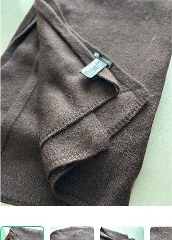 Zara Koyu Kahverengi Minimal Triko Atki