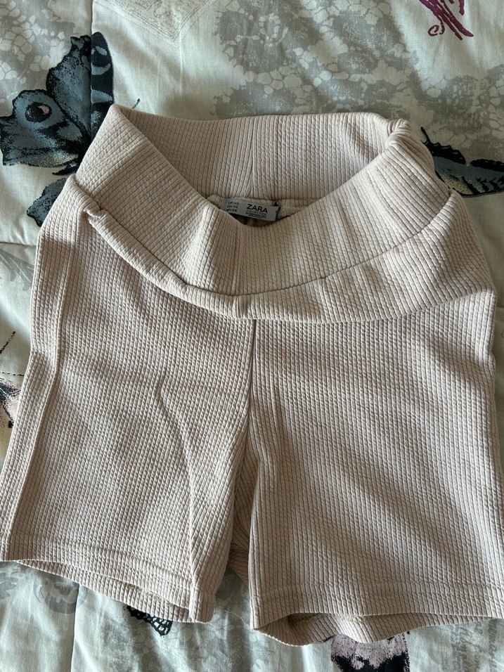 Bej Örgü Pamuklu Mini Şortu - Görsel 2