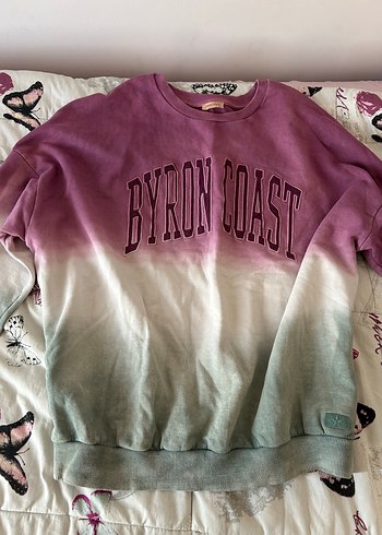 Kadın Mor Batik Desenli Sweatshirt