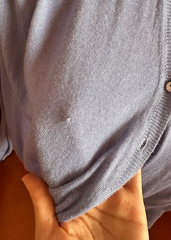 Silk & Cashmere Düğmeli Lila V Yaka Uzun Kollu Hırka