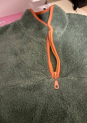 Fermuarlı Yeşil çocuk Polar sweat - Görsel 3