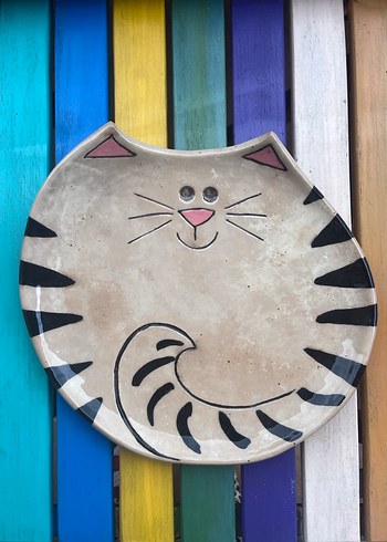 Kedi Figürlü seramik tabak