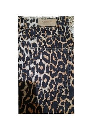 Leopar desenli kot etek 