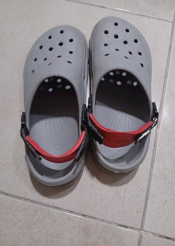 tek ebat Beden gri Renk Crocs Erkek Gri Kaydırmaz Terlik