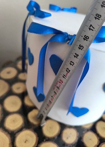 Mavi Kalpli Süslemeli Maket pasta - Görsel 6